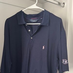 Ralph Lauren Dark Blue Polo Shirt with Pink Logo